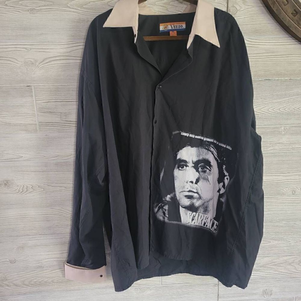 Veezo Vintage Scarface Buttom Down SZ 4XL Tony Montana RARE